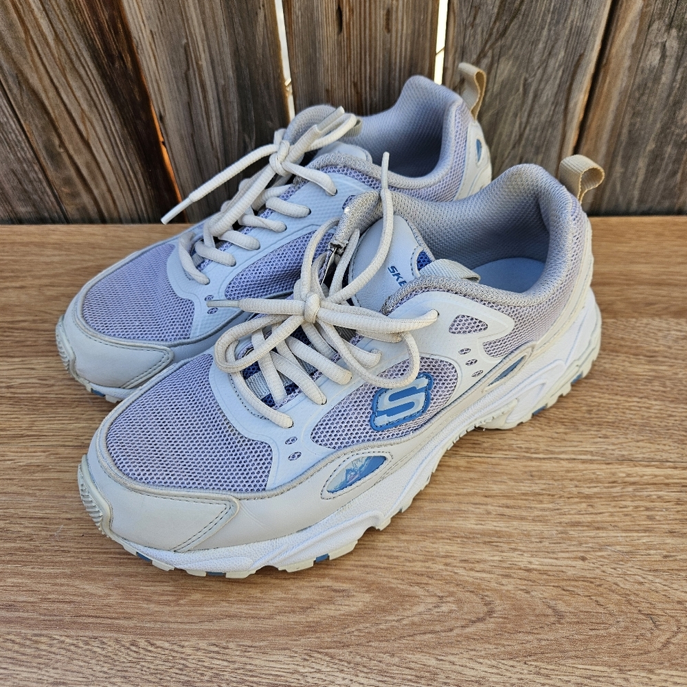 Skechers Blue and White Sneakers Women Size 6.5